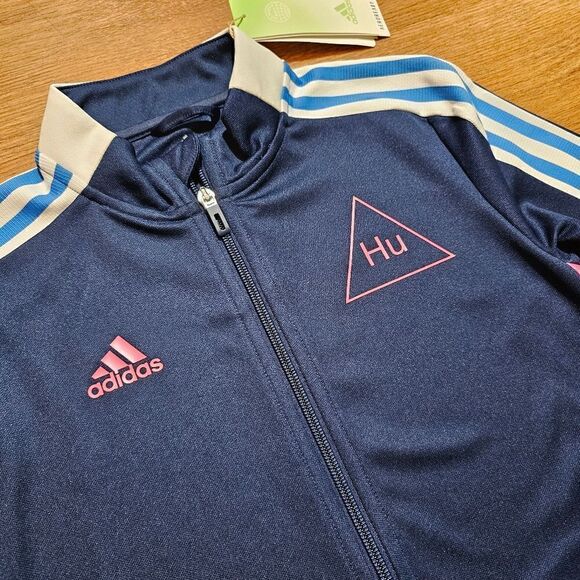 Adidas Pharrell Human Race Track Jacket Women's XS Navy Pink White Soccer Run LE - Picture 7 of 14